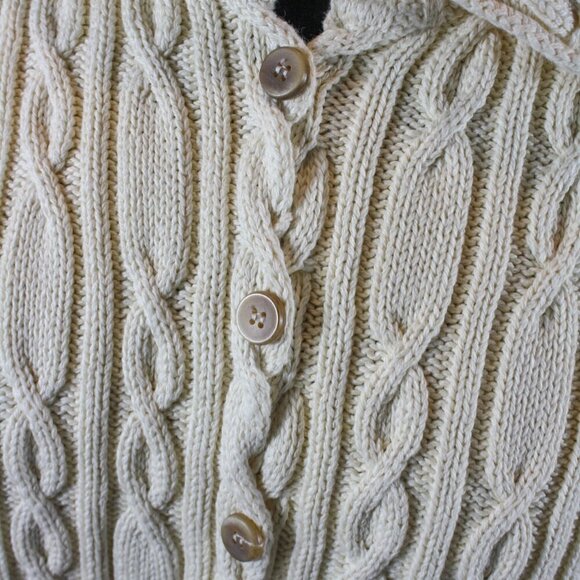 Blue Willi's Cardigan Sweater Cable Knit Cotton Size M - Picture 4 of 6